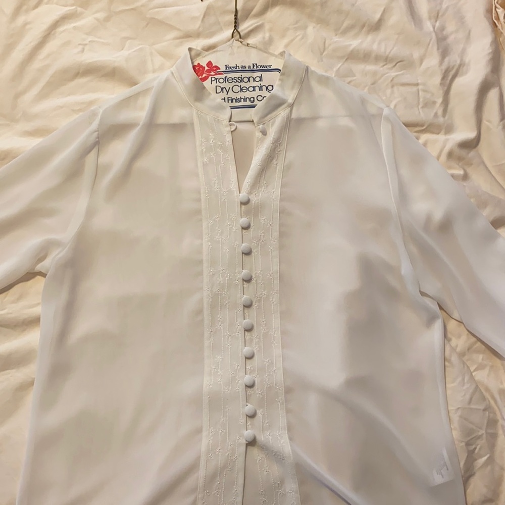 White mesh long sleeve